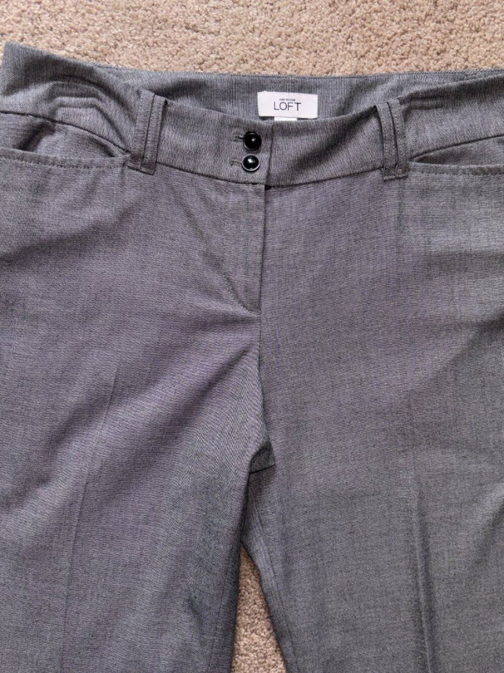LOFT Soft Gray Stretch Tweed Trouser Dress Pants Marisa Fit 10